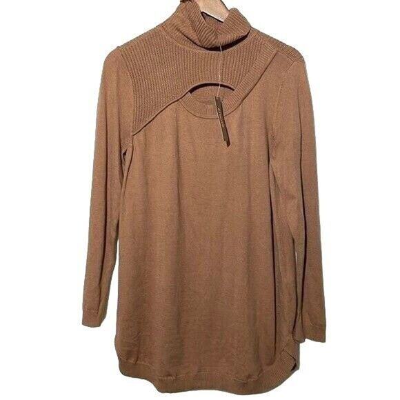 Chico’s Women’s XS (Size 2) NWT Brown Keyhole Pullover Sweater - Picture 1 of 10